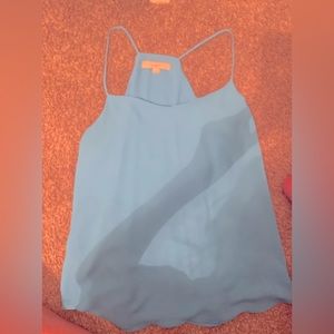 Ann Taylor loft medium flowy baby blue top